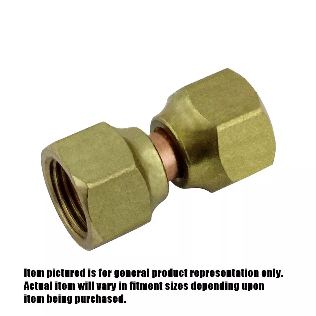 1/4″ Female Flare (FFL) to 1/4″ FFL Brass Swivel Union