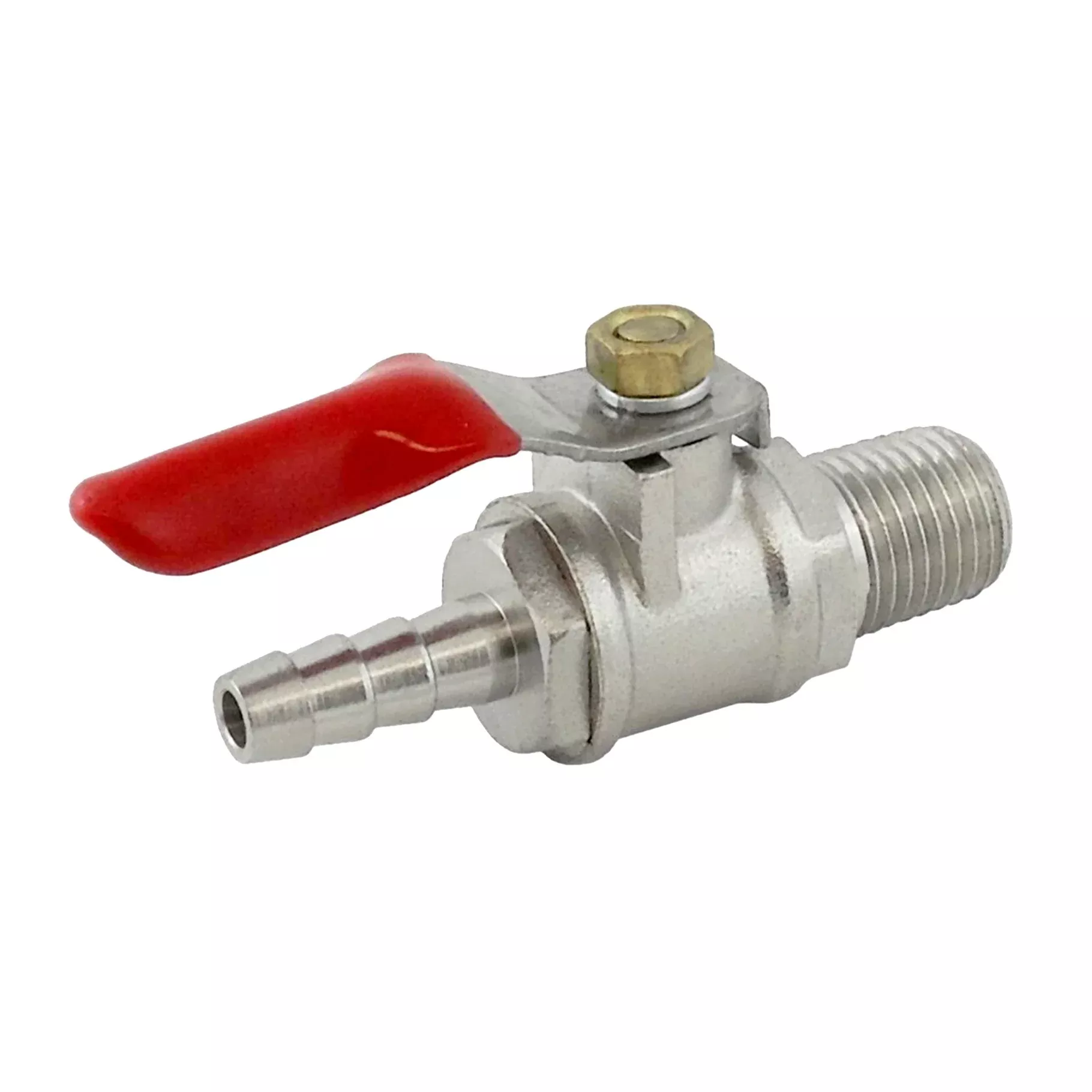 1/4″ Male NPT to 1/4″ Barb Ball Valve – Integrated Check Valve