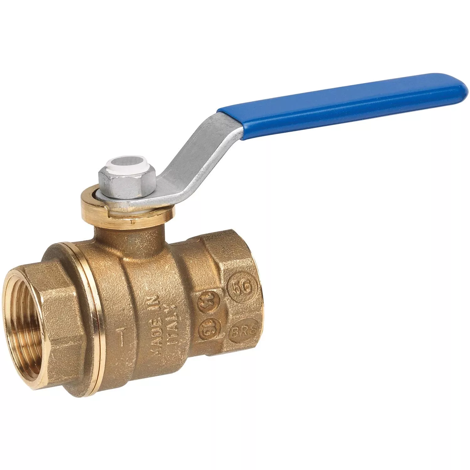 1 In. Brass Fip Ball Valve Full Port With Quarter-turn Lever
