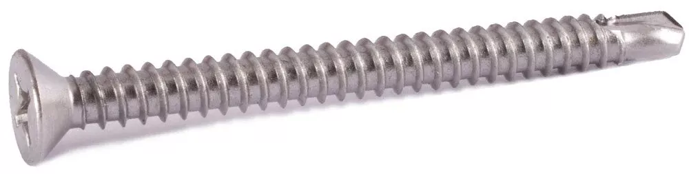 12-14 x 1 1/4 Phillips Flat Self Drill Screw 410 SS