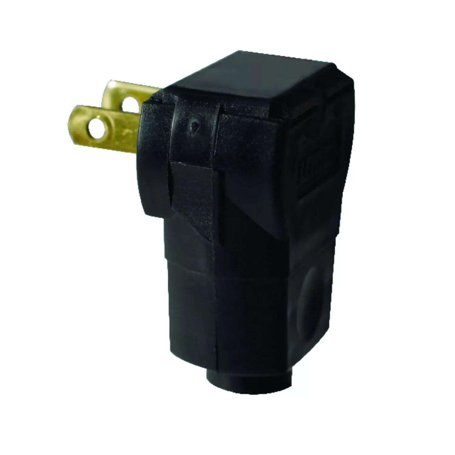 15a 125v 2-wire 2-pole Angle Cord Plug, Model C25-101an-00e, Black
