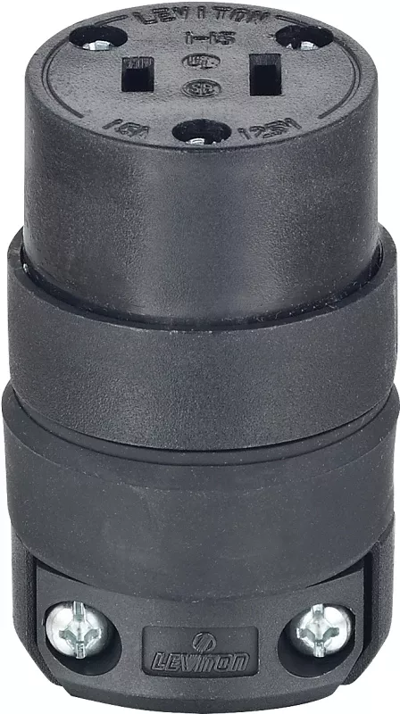 15a 125v 2-wire 2-pole Rubber Cord Connector For Rough Use