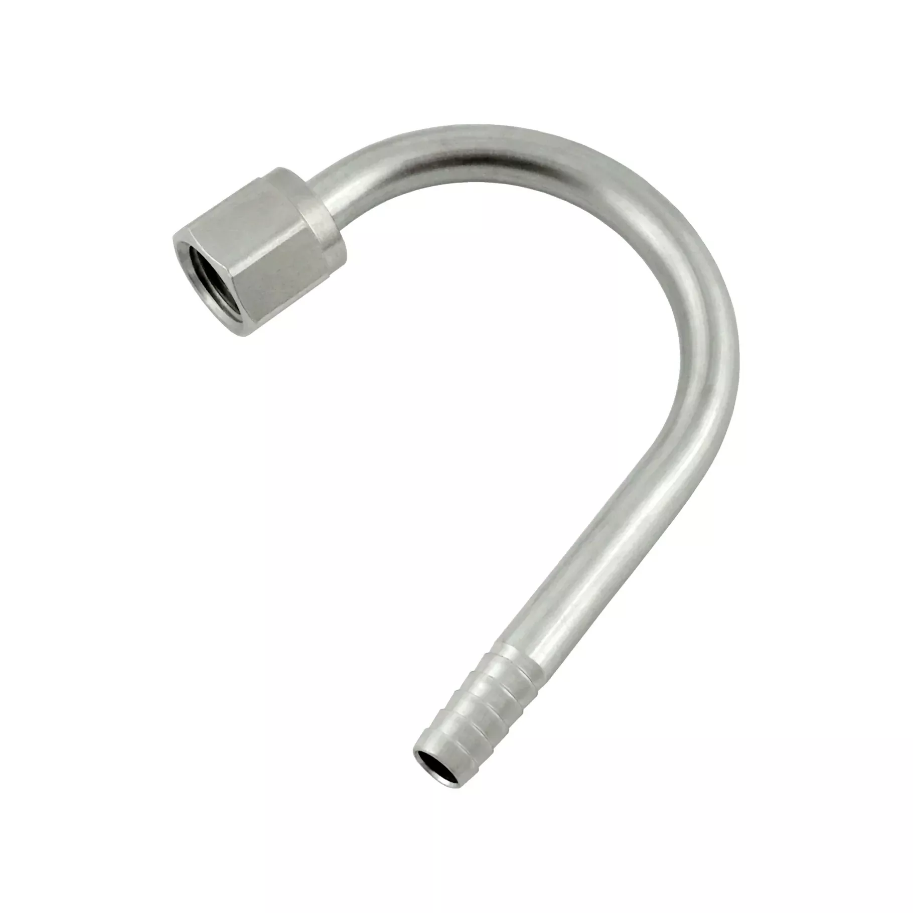 180° Swivel Elbow – 304 Stainless Steel – 1/4″Female Flare (FFL) X 1/4″ Hose Barb