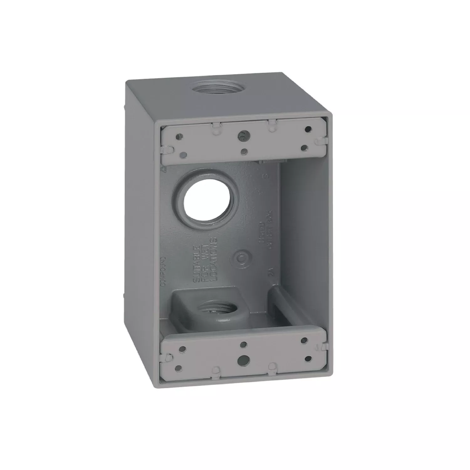 25.5 Cu In Rectangle Metallic 1 Gang Weatherproof Box Gray
