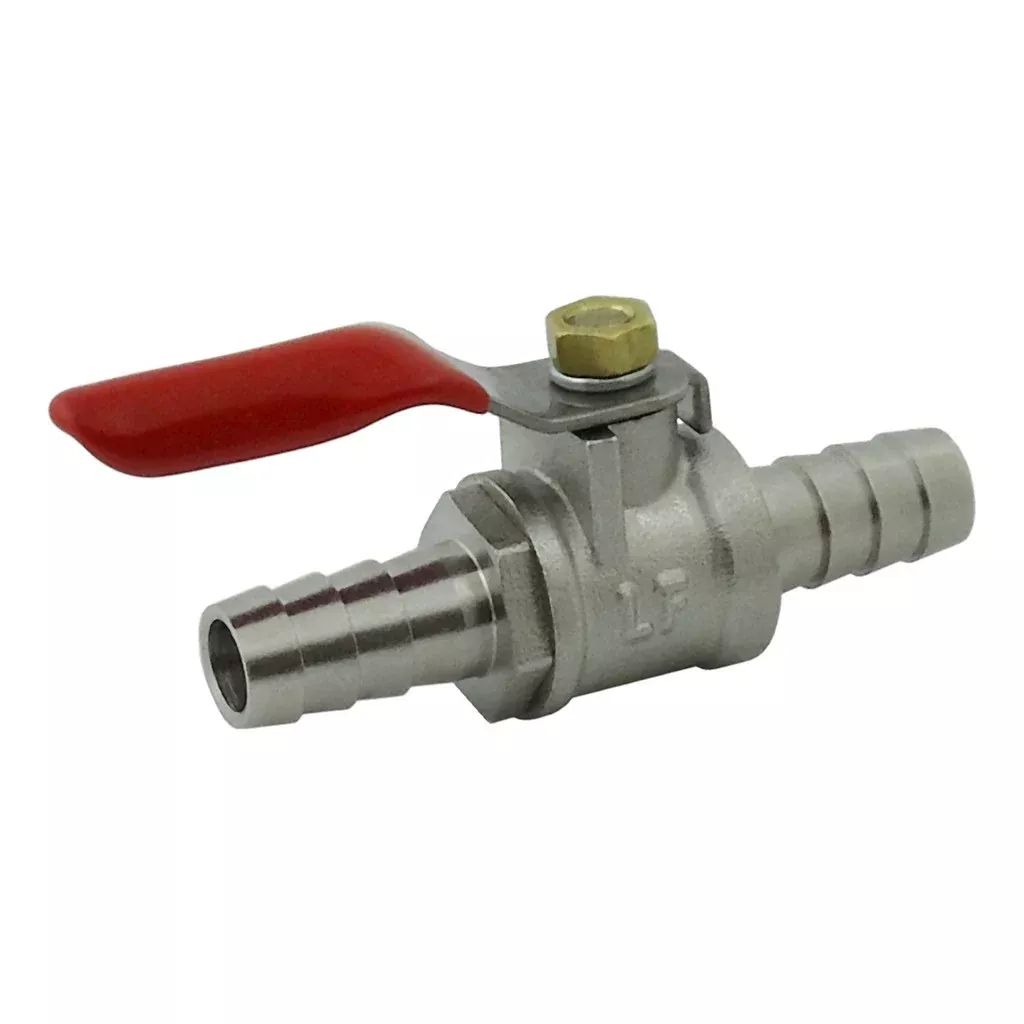3/8″ Barb x 3/8″ Barb Lead-Free Brass Ball Valve – Inline Manual Shut-Off