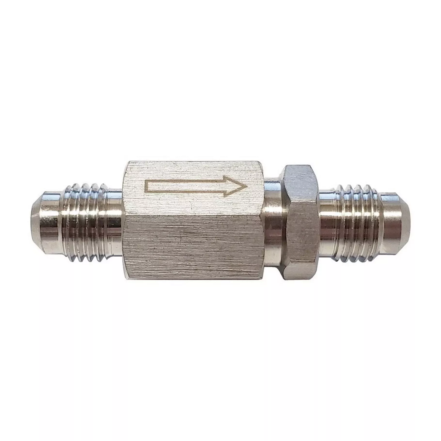 303 Stainless Steel Inline Gas Check Valve – 1/4″ MFL x 1/4″ MFL – One-Way Ball & Spring Backflow Preventer