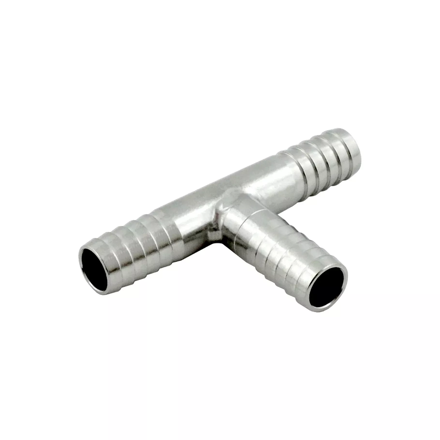 304 Stainless Steel 5/16″ Hose Barb Tee – 3-Way Sanitary Splicer