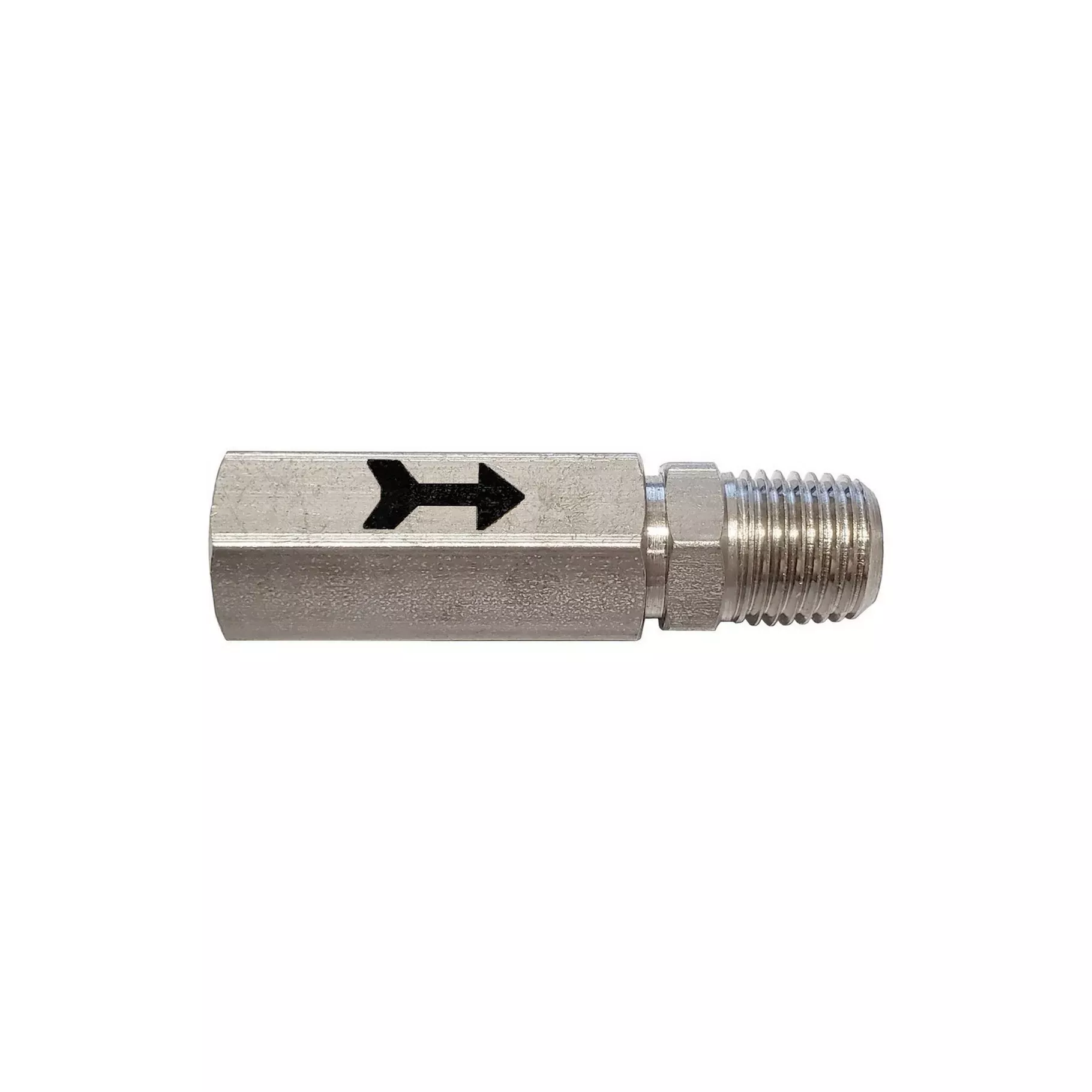304 Stainless Steel Inline Gas Check Valve – 1/4″ FPT x 1/4″ MPT – Ball & Spring One-Way Backflow Preventer