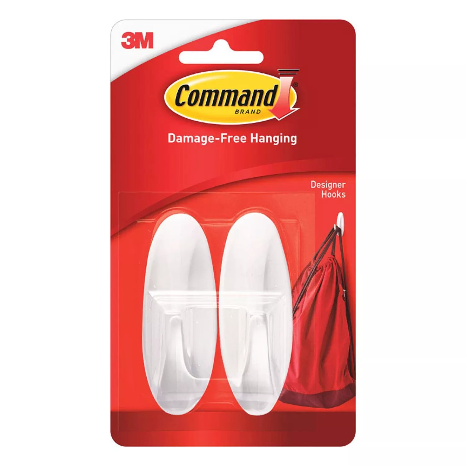 3m Command Medium Plastic Designer Hooks 3.125 In. L 2 Pk