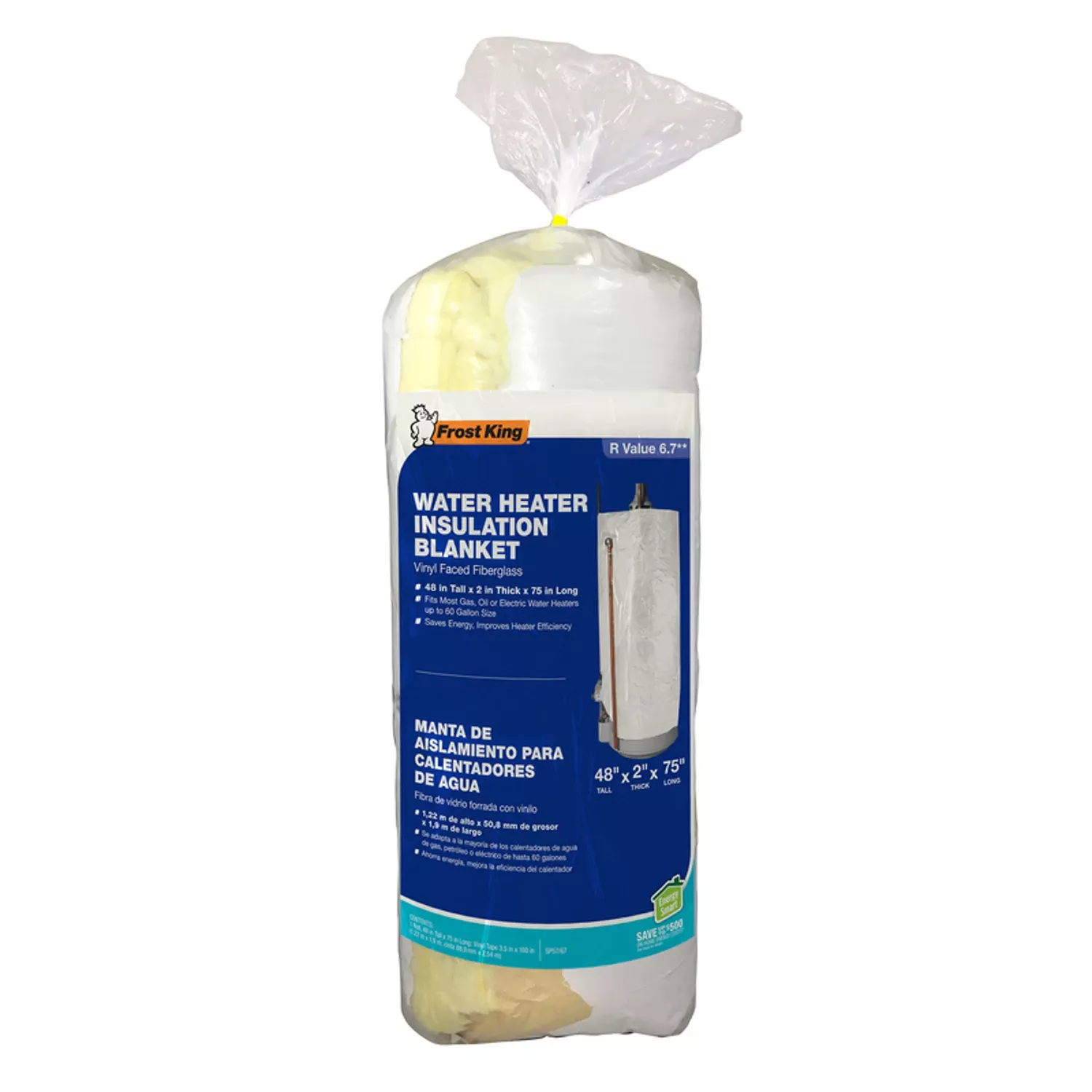48 In. X 75 In. Water Heater Insulation Jacket 6.7 R-value