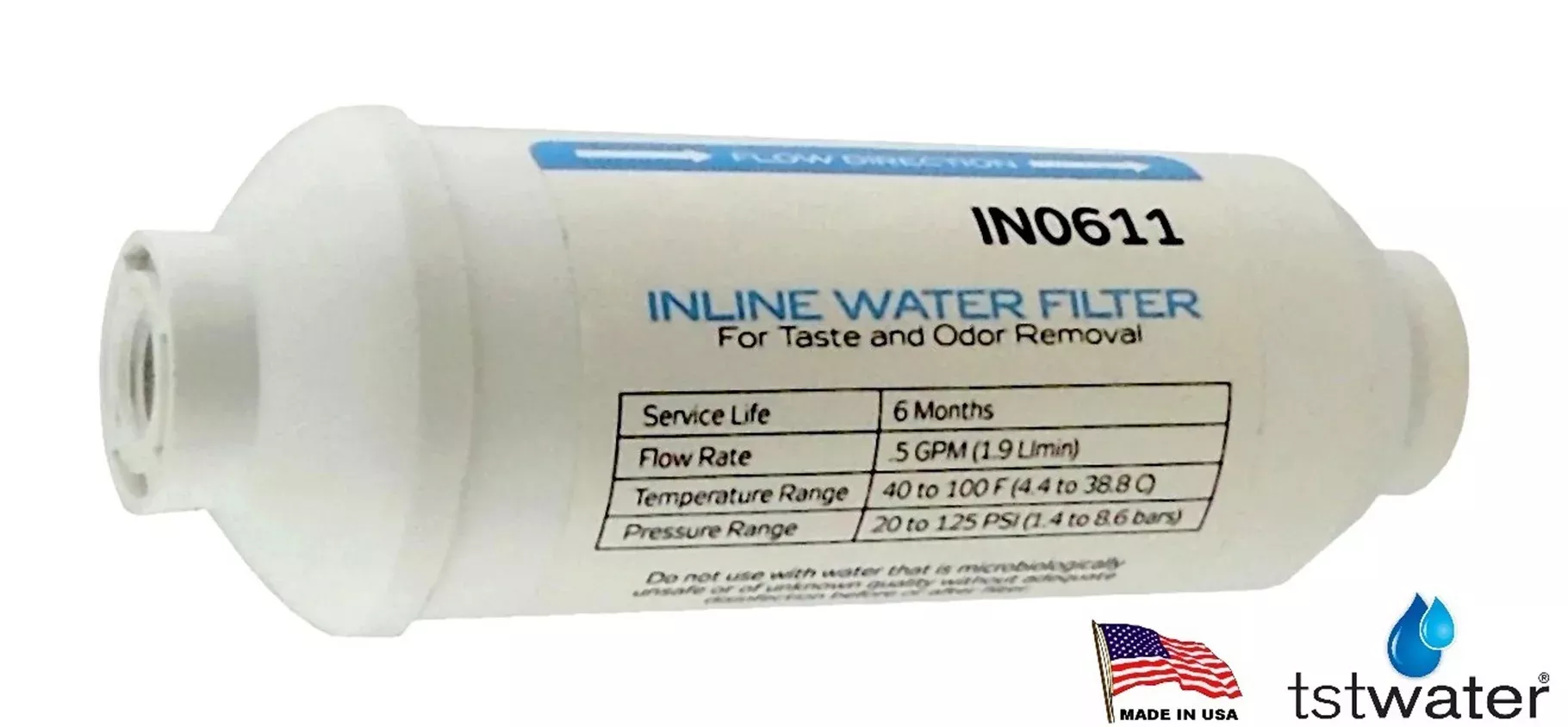 6in In-Line Water Filter 1/4inFpt Coco Gac