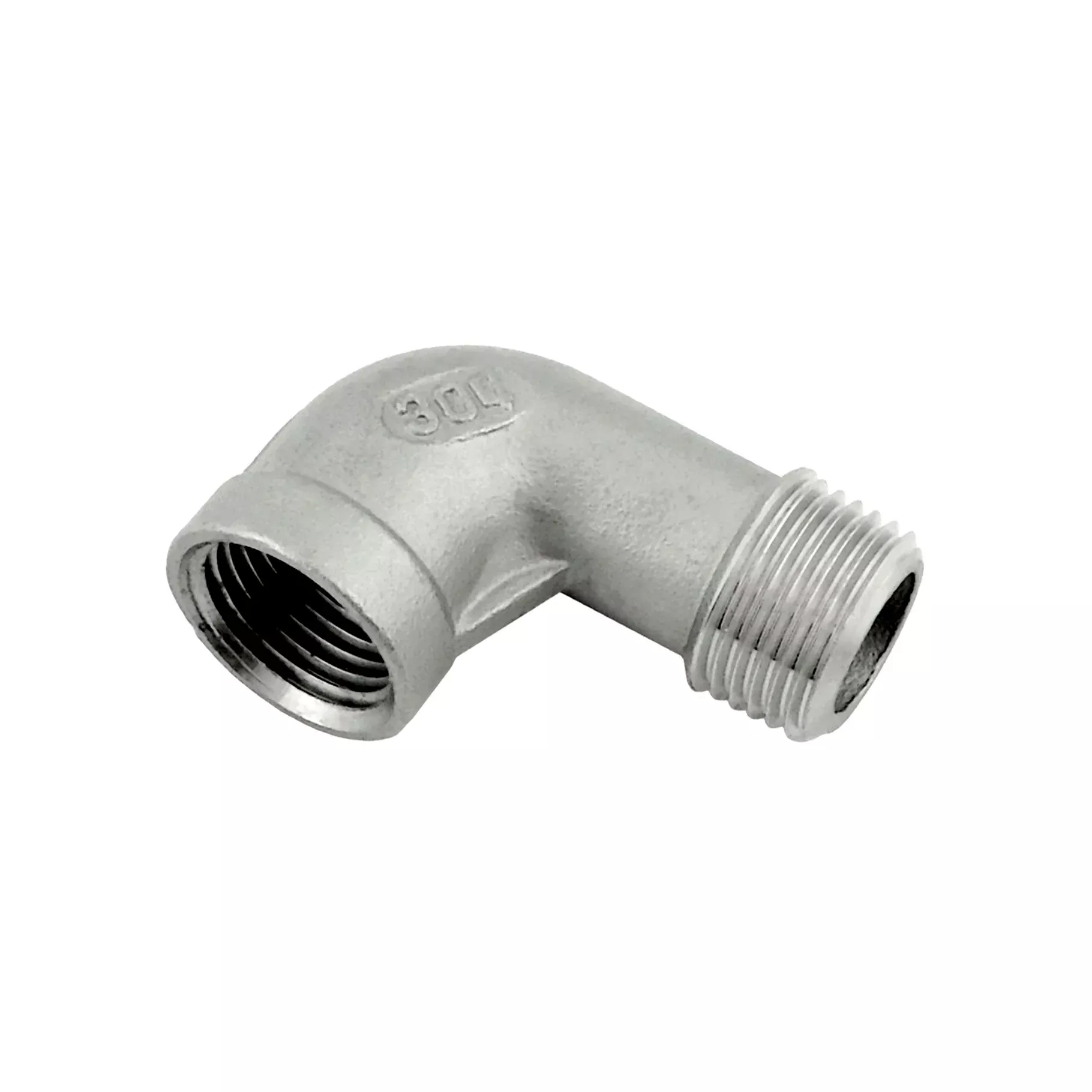 90° Elbow – 304 Stainless Steel – 1/2″Male Pipe Thread (MPT) X 1/2″Female Pipe Thread (FPT)
