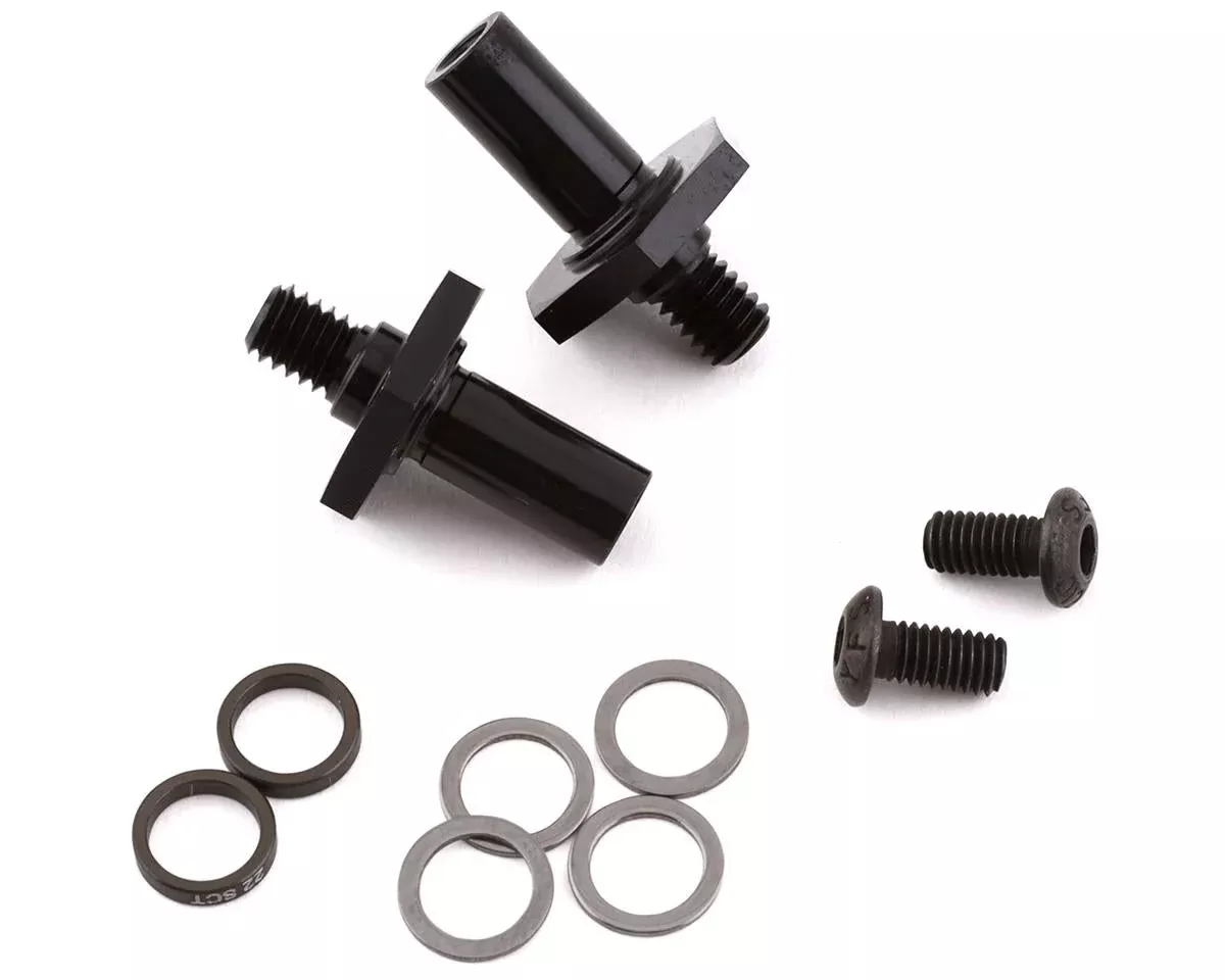 Aluminum Front Axles 12mm Black for 22 (2) (TLR232136)