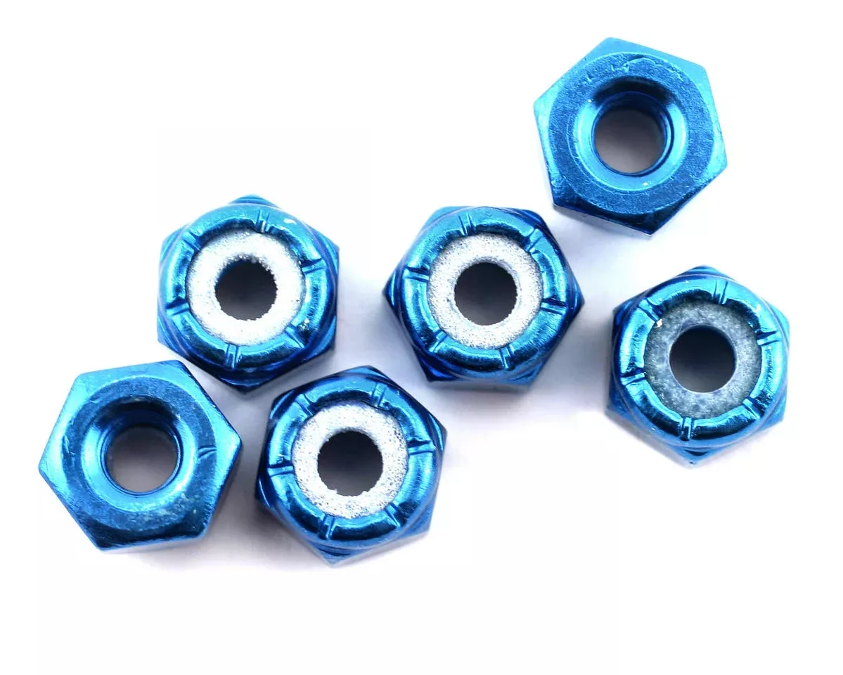 Aluminum Locknuts 8-32 Blue (6) (ASC6943)