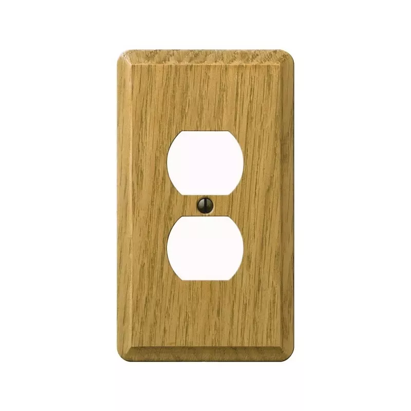 Amerelle Contemporary Brown 1 Gang Wood Duplex Wall Plate 1 Pk
