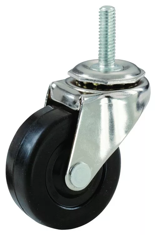 Caster- 2"- Swivel- Rubber Wheel- Threaded Stem