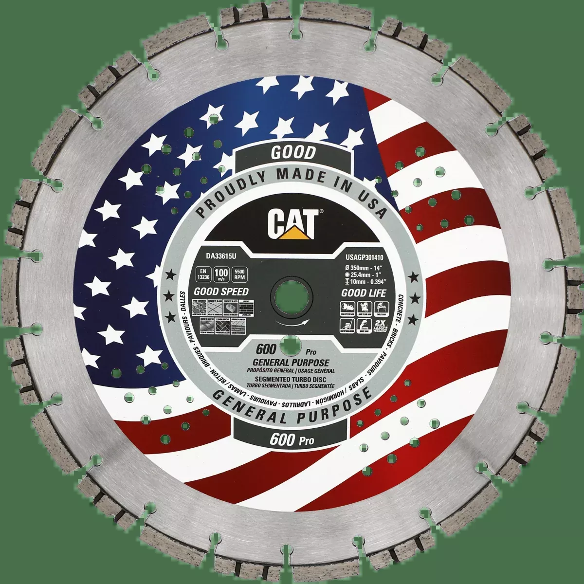 Cat 600 Pro Diamond Blade- General Purpose 10mm Segment