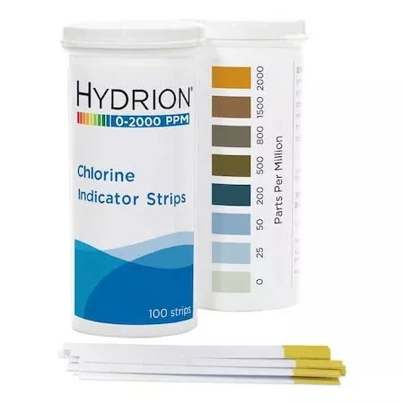 Chlorine Test Strips,1/4 in W,PK6