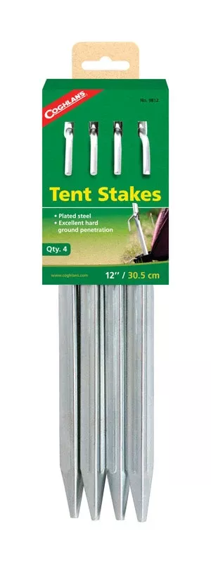 Coghlan's Silver Tent Stakes 12 In. L 4 Pk