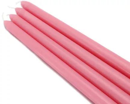 Colonial Candle- Handipt Taper- 12"- Rose- Unscented