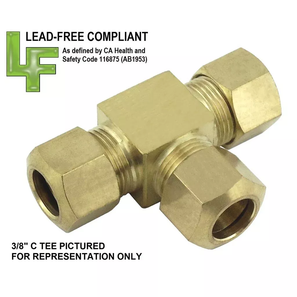Comp Tee – Lead-Free Brass – 3/8″ Compression-All