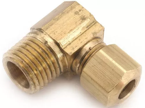 Compression Fittings- 1/4"- Elbow x 1/8" MPT- Brass