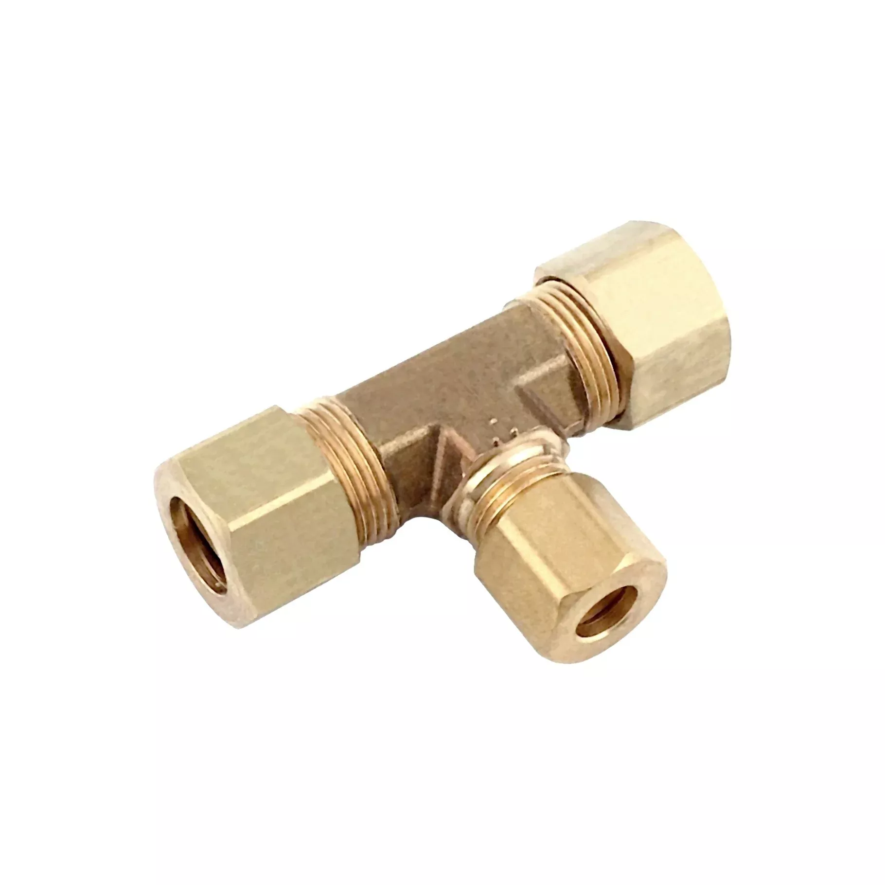 Compression Tee - Heavy-Duty Brass - 3/8" Compression X 3/8" Compression X 1/4" Compression
