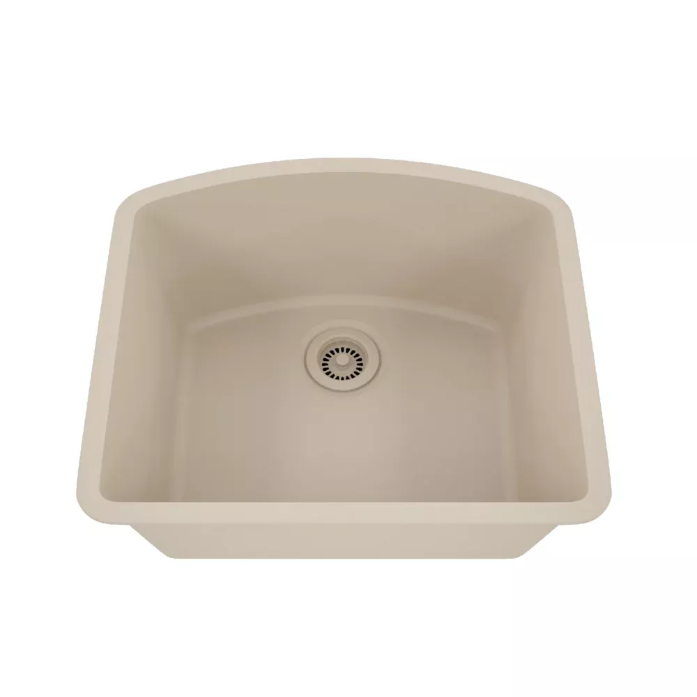 Dakota Sinks GSE-QC2321-BE Builders Elements Series 23 Inch Quartz Composite Single D-Bowl Undermount Kitchen Sink