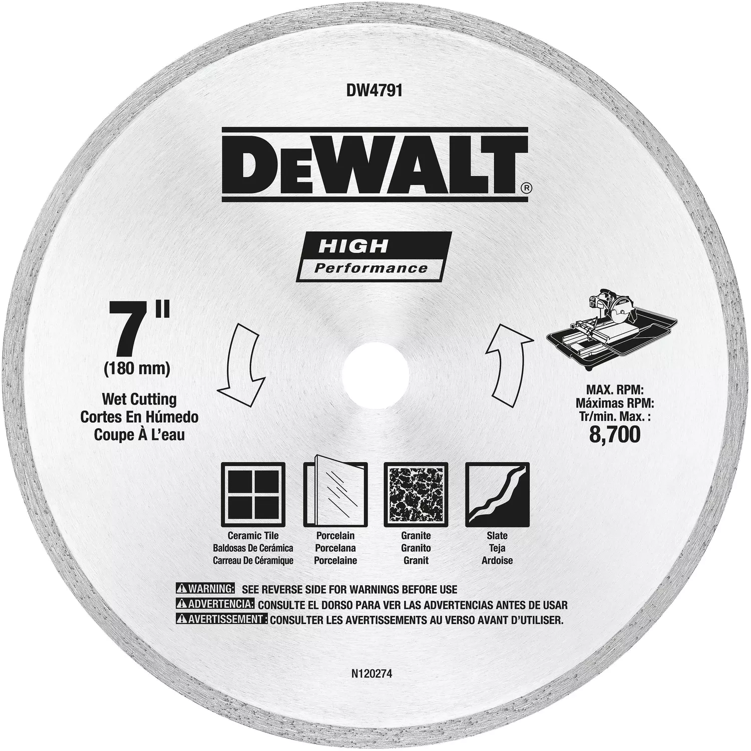 Diamond Matrix Tile Blade, .060 X 7 In.