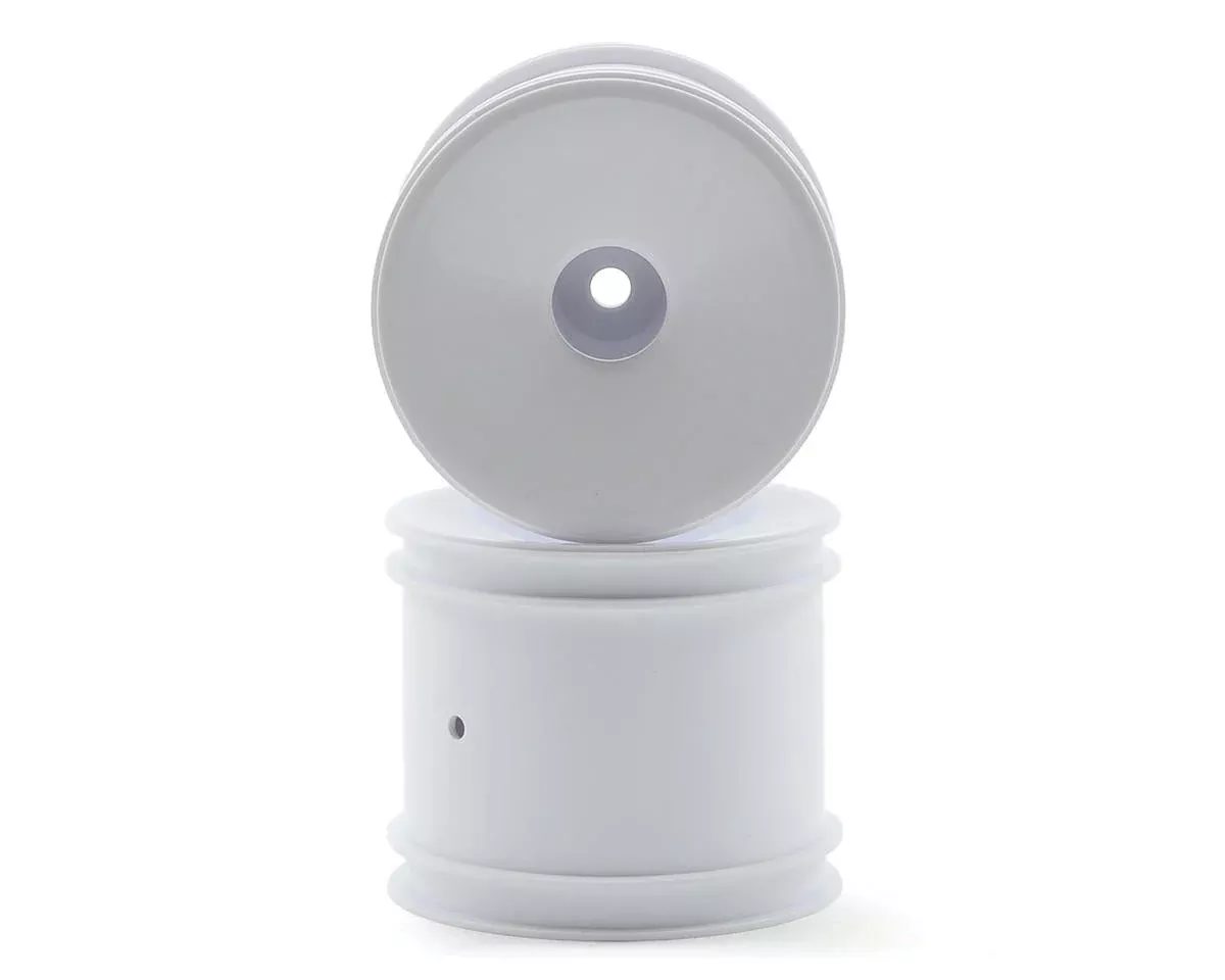 Dish 2.2″ 12mm Hex Front White Wheels for RC10T/T2/GT (2) (ASC7852)