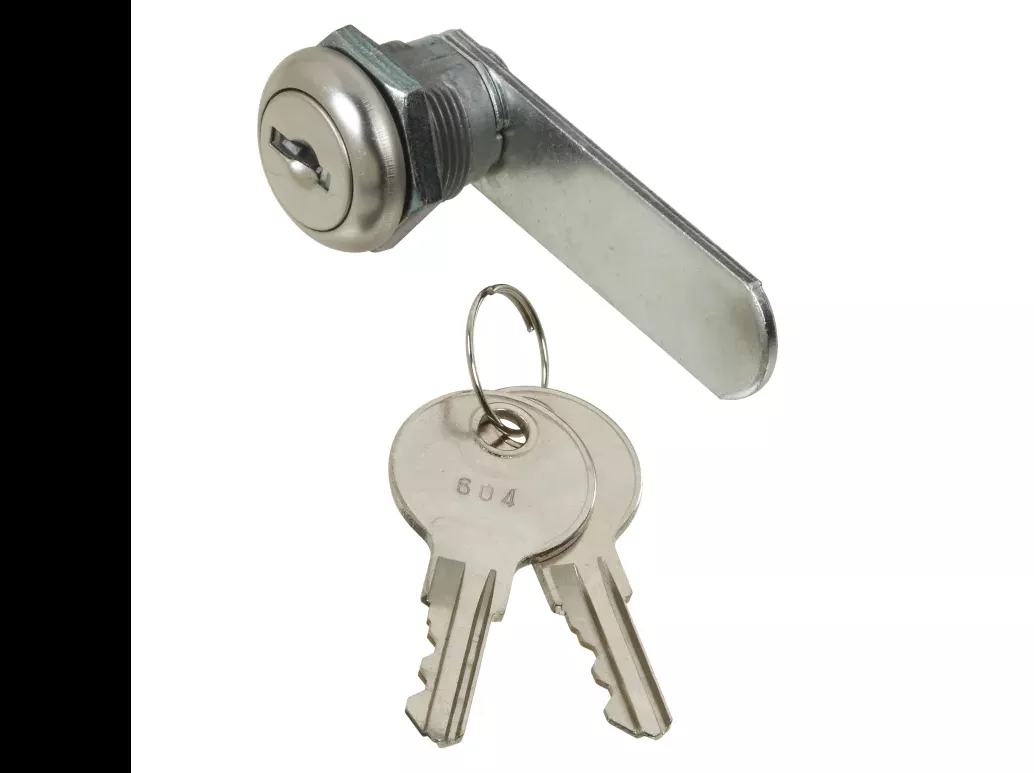 Door & Drawer Lock, Chrome, 1/4 In.