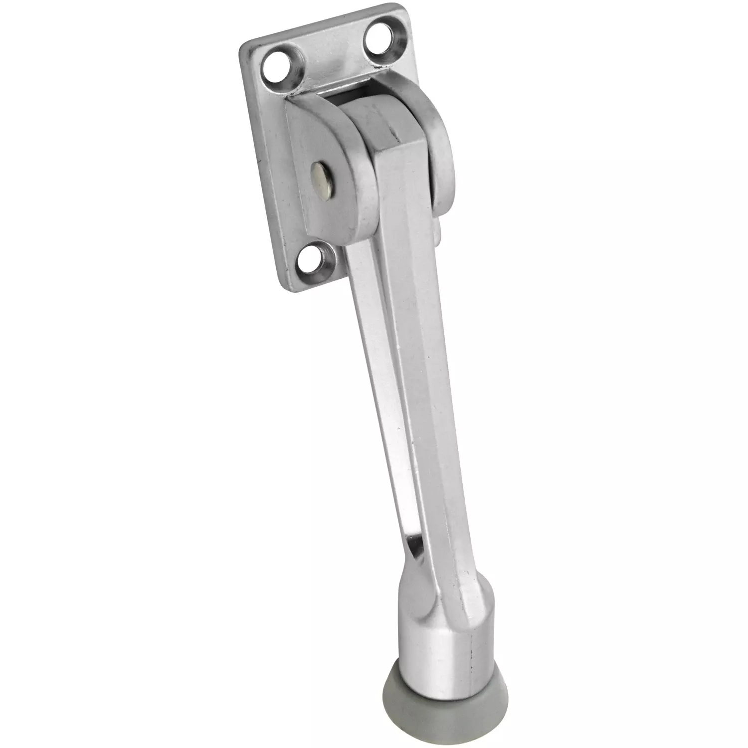 Doorstop, Kick-down, Satin Chrome, 5 In.