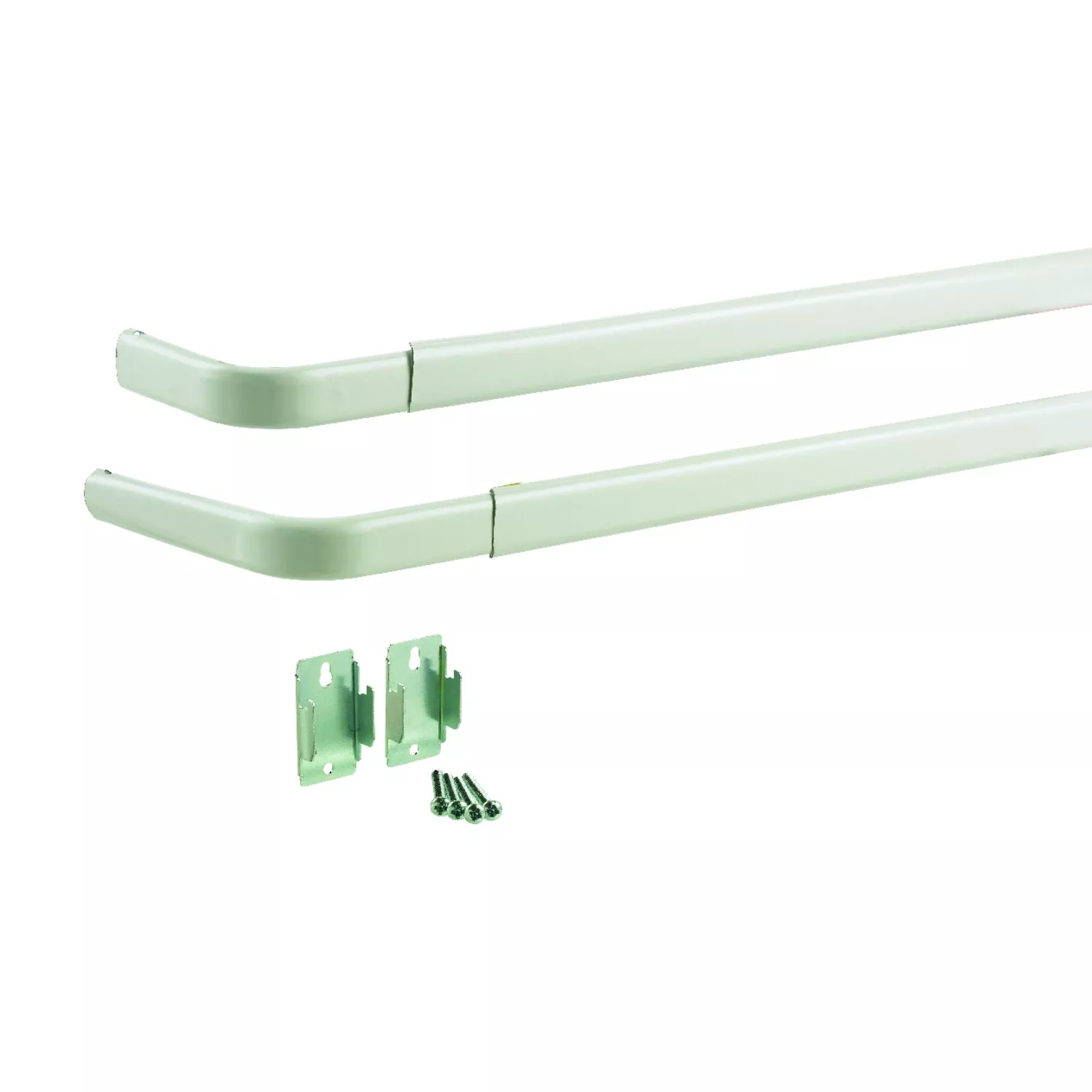 Double Curtain Rod, White, 28 To 48 In.