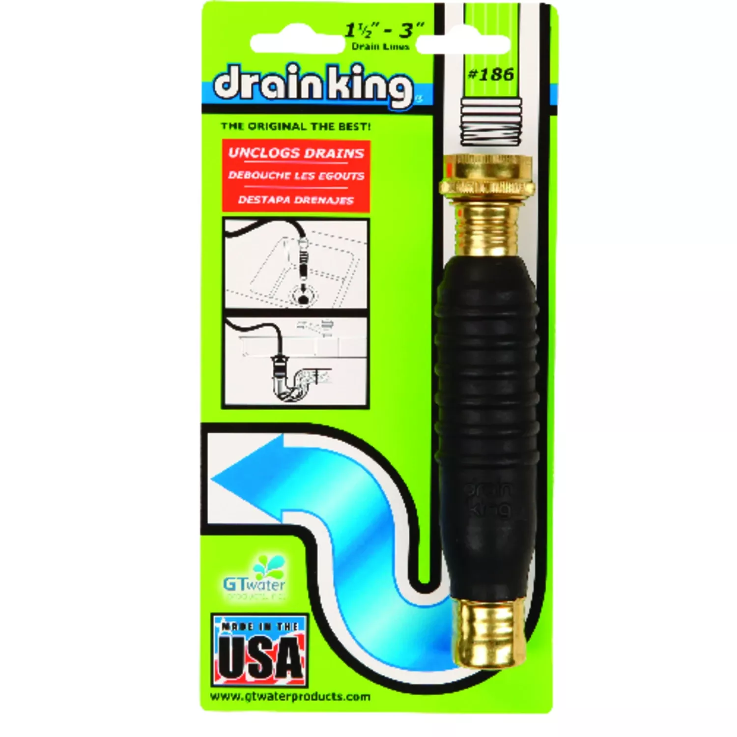 Drain Opener, 1.5 – 3 In. Pipes