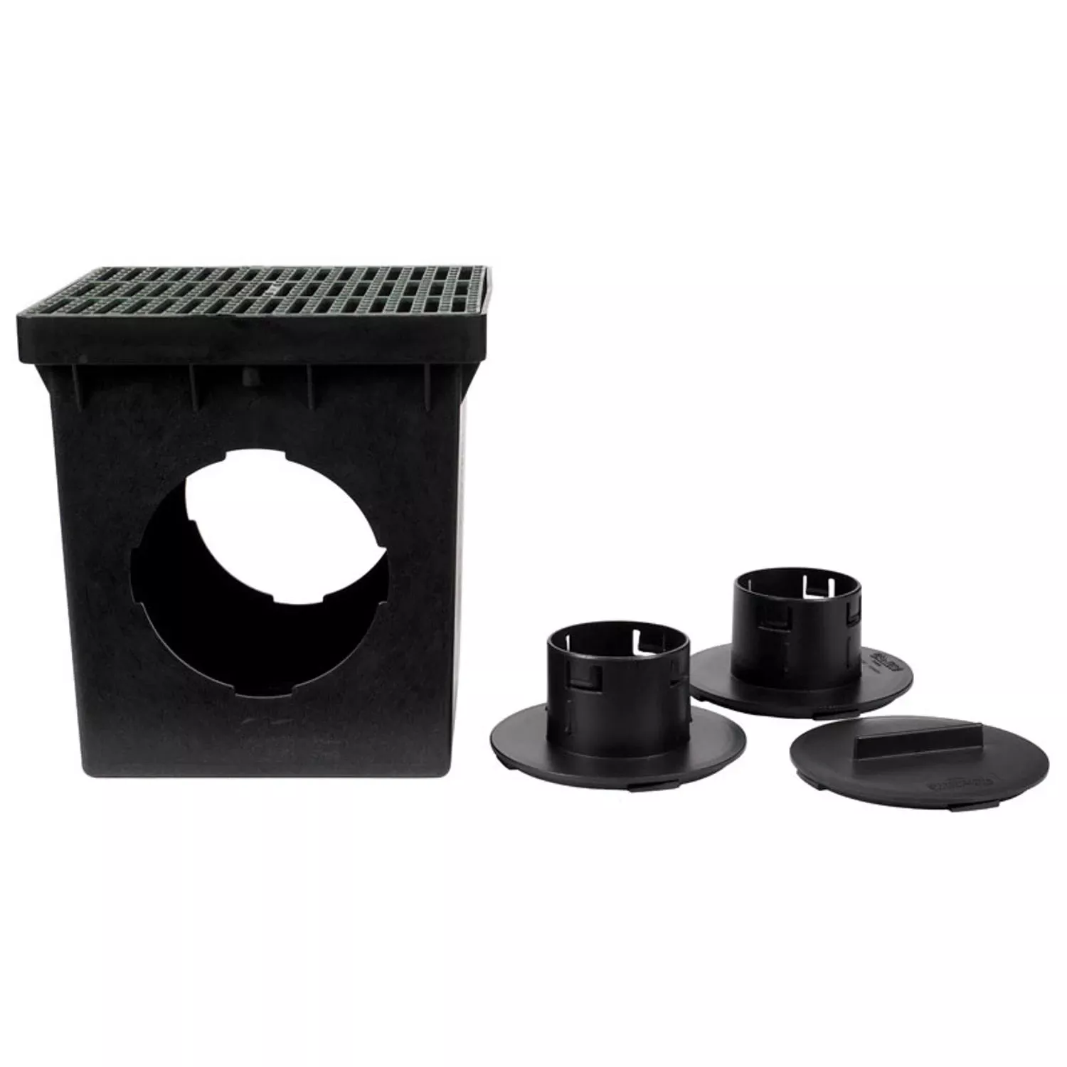 Draintech 12 In. W X 12.75 In. D Square Catch Basin Kit With Grate