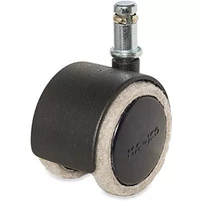 Dual Wheel Caster, Black With Tan, 2-in., 5-pk.