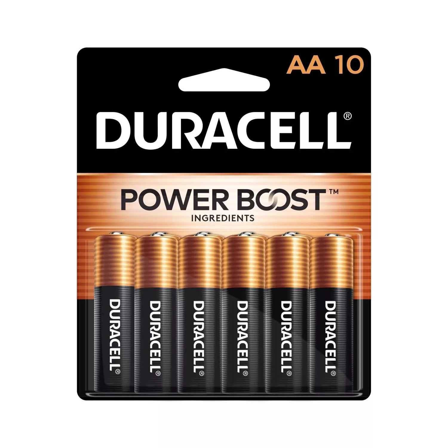 Duracell Coppertop Aa Alkaline Batteries 10 Pk Carded