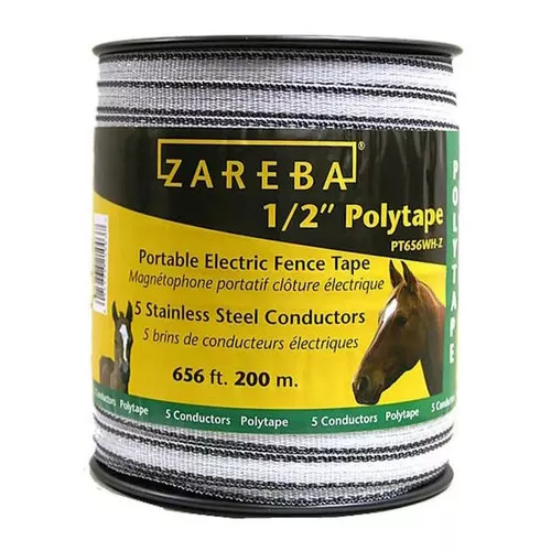 Electric Fence- Polytape-1/2" x 656'- White