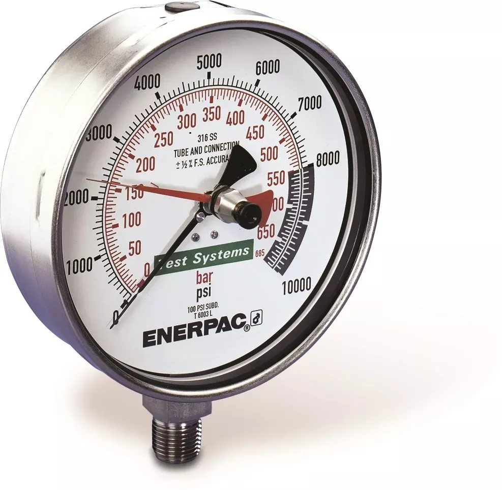Enerpac T-6008L Test System Gauge, 20000 PSI, Stainless Steel
