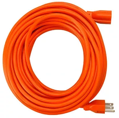 Extension Cord, 16/3, Orange, 25-ft.
