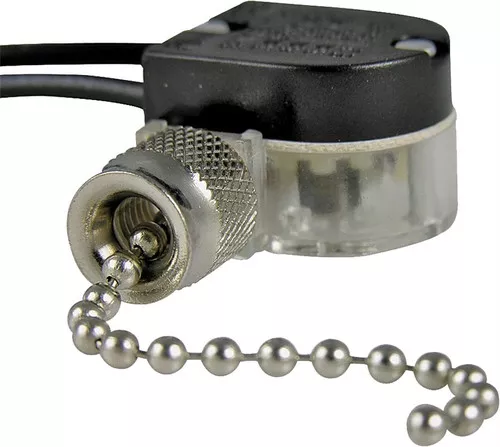 Fan Pull Switch- SPST- 125 V- 3 Amp- Nickel