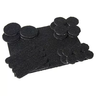 Felt Pads, Self-adhesive, Black, Assorted, 33-pk.