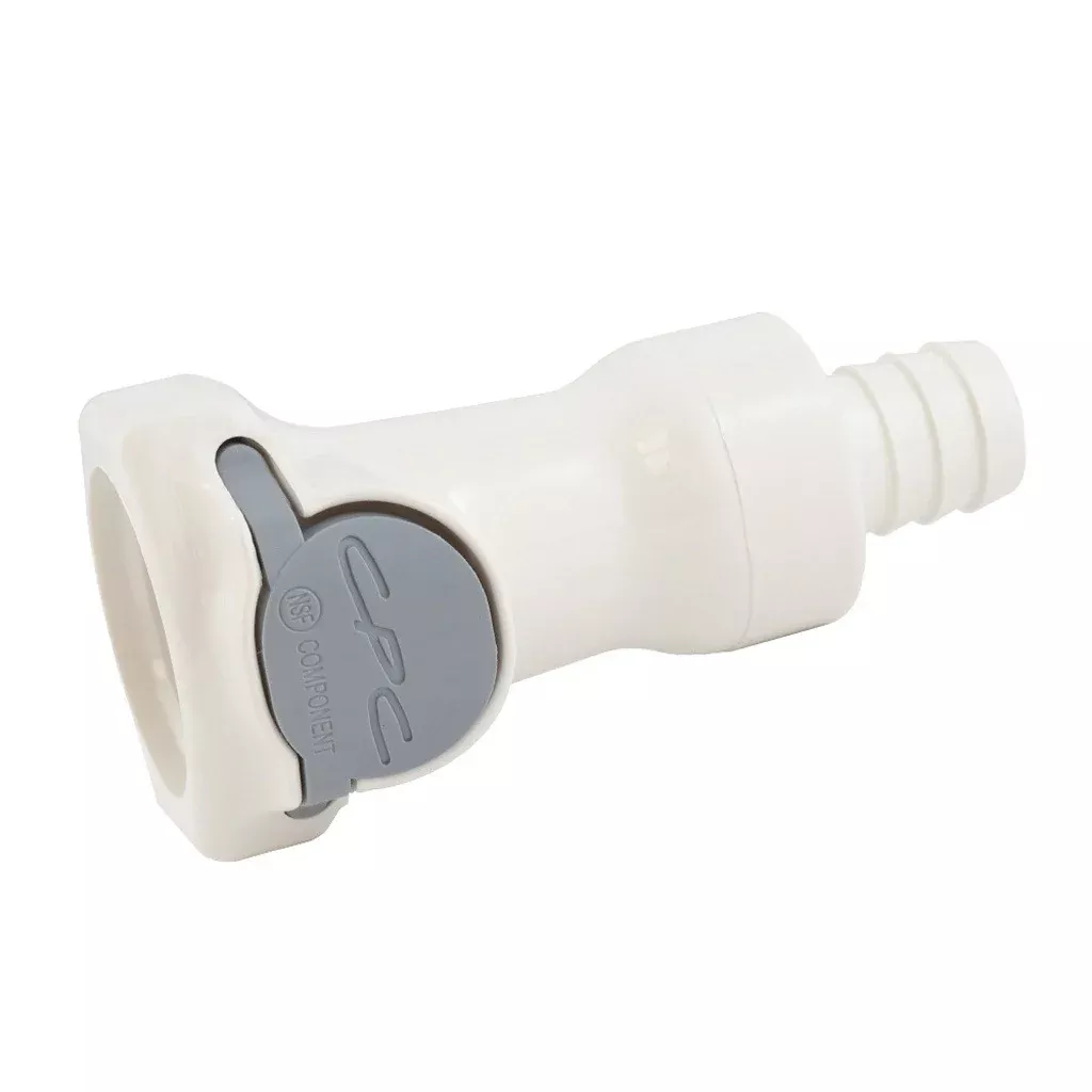 Female Quick Disc – Industrial Plastic – 1/2″ Hose Barb-No Shutoff