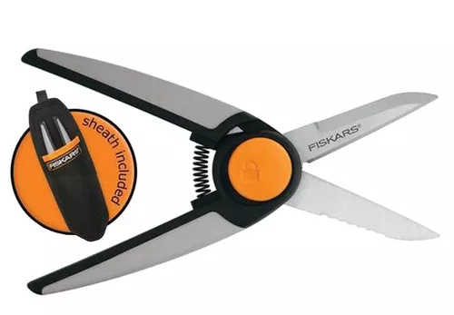 Fiskars- Multi-Purpose Pruner- Snips- Knife- Saw- With Sheath