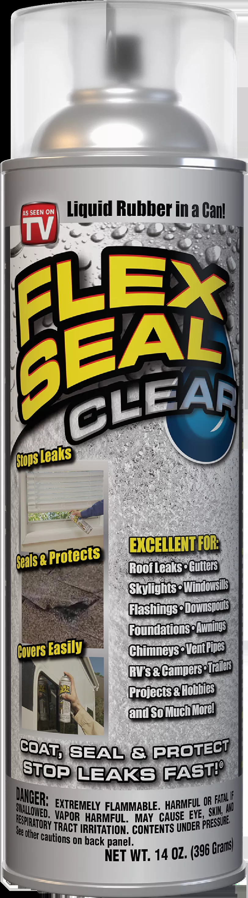 Flex Seal Rubber Sealant Coating, Clear, 14-oz.