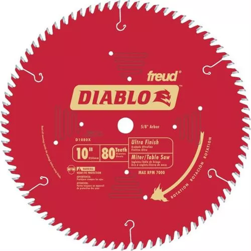 Freud- D1080X- Circular Saw Blade- 10"- 80 Teeth- 5/8" Arbor