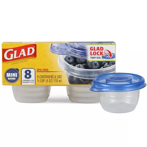 Glad- Storage Container-4 Oz- 8 Pack