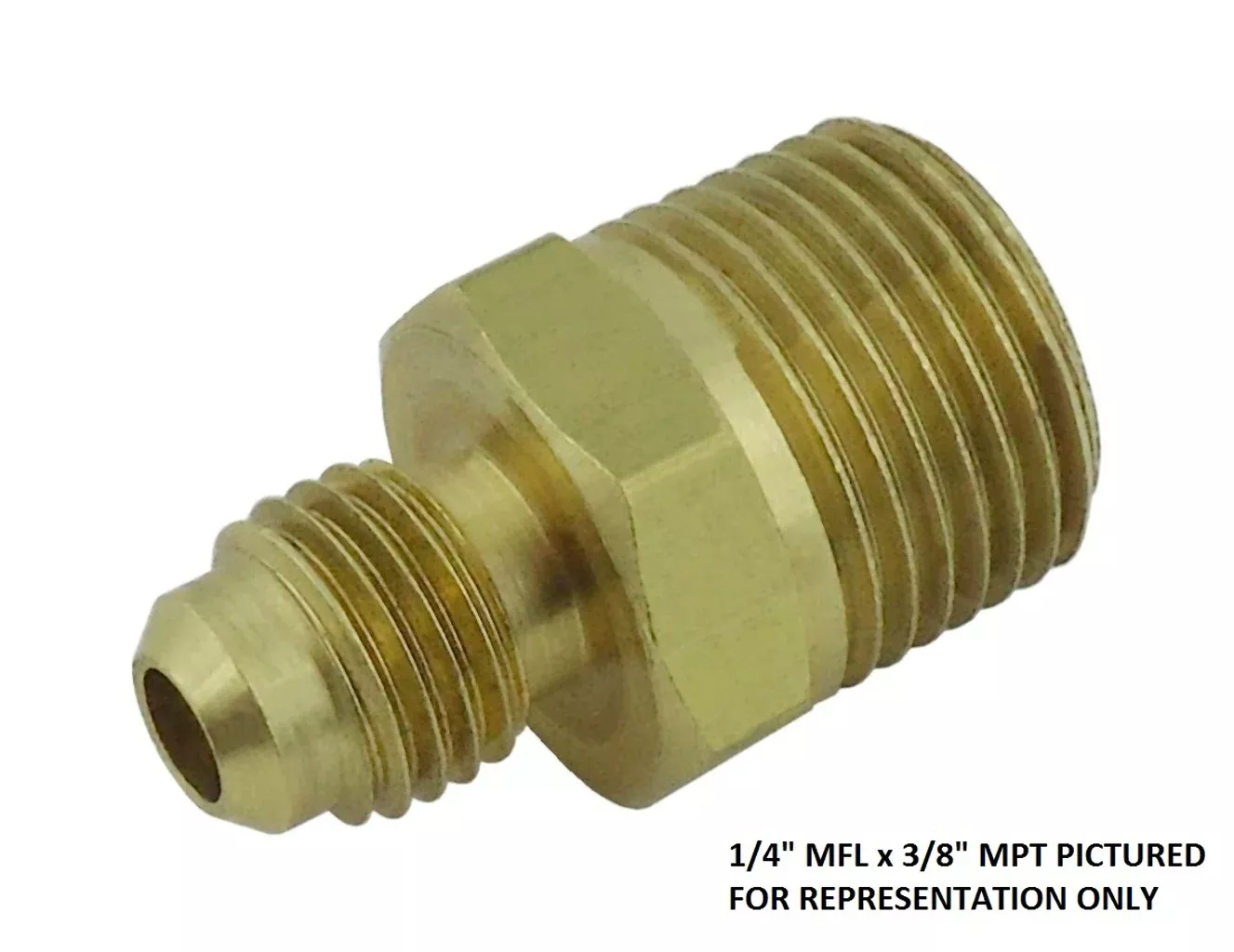 Half Union - Heavy-Duty Brass - 1/2"Male Flare (MFL) X 3/4"Male Pipe Thread (MPT)