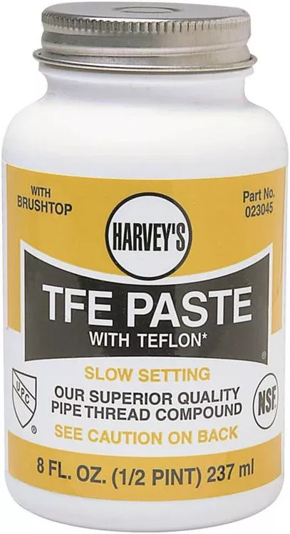 Harvey's- Teflon Pipe Thread Paste- 8 Oz Jar With Brush