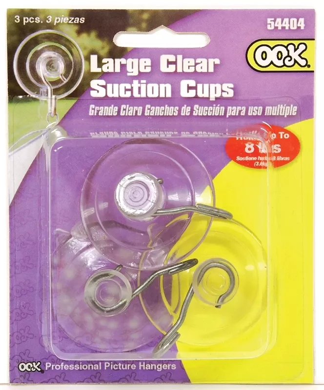 Hillman Ook Clear Hanging Hooks 5 Lb 3 Pk